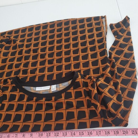 Susan Graver Womens Geometric Liquid Knit Bateau Neck Tunic Top Size S Career - Picture 5 of 8